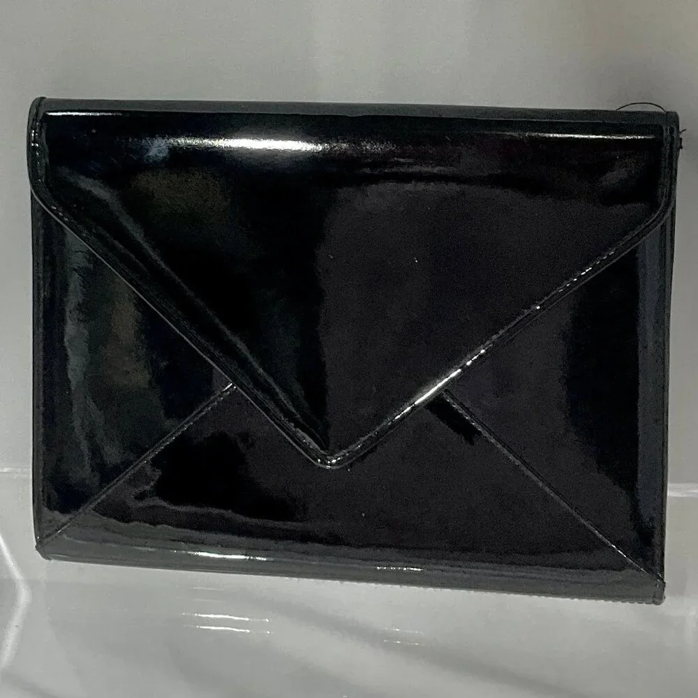 Vintage Furst College Patent "Leather" Envelope Purse Shoulder Bag - Picture 1 of 11